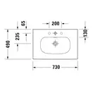 Раковина мебельная Duravit Viu 73 х 49 см (2344730000) фото 2 Aquada.com.ua