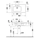 Раковина мебельная, чаша слева Duravit Me by Starck 83 x 49 см (2345830000) фото 2 Aquada.com.ua