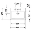 Раковина для мебели Duravit Vero Air 60 х 47 см (235060000) фото 2 Aquada.com.ua