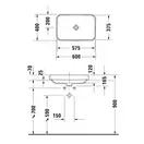Раковина накладная на столешницу Duravit Happy D.2 Plus 60 х 40 см, антрацит (2359601300) фото 4 Aquada.com.ua