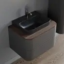 Раковина накладная на столешницу Duravit Happy D.2 Plus 50 х 40 см, антрацит матовый (2360501300) фото 2 Aquada.com.ua