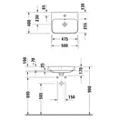 Раковина накладная на столешницу Duravit Happy D.2 Plus 50 х 40 см, белый/антрацит матовый (2360506100) фото 4 Aquada.com.ua