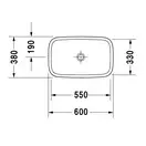 Раковина накладная на столешницу Duravit DuraStyle 60 х 38 см (349600000) фото 2 Aquada.com.ua