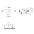 Унитаз подвесной Rimless (безободковый) Duravit Me by Starck с сиденьем (45290900A11) фото 4 Aquada.com.ua