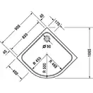 Душевой поддон Duravit D-code D-Code 1/4 круга 900х900 мм (720108000000000) фото 2 Aquada.com.ua