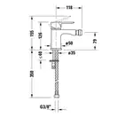 Смеситель для биде Duravit A.1 (цвет - хром), с донным клапаном (A12400001010) фото 2 Aquada.com.ua