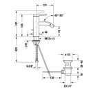 Смеситель для биде Duravit C.1 (цвет - хром), с донным клапаном (C12400001010) фото 2 Aquada.com.ua
