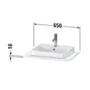 Консоль с 1 одним вырезом Duravit Happy D.2 Plus 65 х 48 см, орех брашированный (HP031B06969) фото 2 Aquada.com.ua