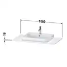 Консоль с 1 одним вырезом Duravit Happy D.2 Plus 100 х 55 см, белый глянец (HP031E02222) фото 2 Aquada.com.ua