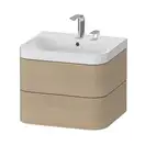 Тумба подвесная с раковиной c-shaped Duravit Happy D.2 Plus 57,5 х 49 см, дуб средиземноморский (HP4345E7171) фото 1 Aquada.com.ua