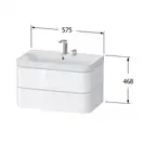 Тумба подвесная с раковиной c-shaped Duravit Happy D.2 Plus 57,5 х 49 см, дуб средиземноморский (HP4345E7171) фото 2 Aquada.com.ua