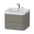 Тумба подвесная с раковиной c-shaped Duravit Happy D.2 Plus 57,5 х 49 см, каменно-серый шелковисто-матовый лак (HP4345E9292) фото 1 Aquada.com.ua