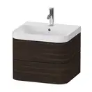 Тумба подвесная с раковиной c-shaped Duravit Happy D.2 Plus 57,5 х 49 см, орех брашированный (HP4345O6969) фото 1 Aquada.com.ua