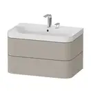 Тумба подвесная с раковиной c-shaped Duravit Happy D.2 Plus 77,5 х 49 см, серо-коричневый шелковисто-матовый лак (HP4347E6060) фото 1 Aquada.com.ua