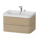 Тумба подвесная с раковиной c-shaped Duravit Happy D.2 Plus 77,5 х 49 см, дуб средиземноморский (HP4347E7171) фото 1 Aquada.com.ua
