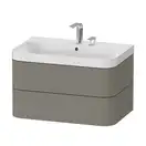 Тумба подвесная с раковиной c-shaped Duravit Happy D.2 Plus 77,5 х 49 см, каменно-серый шелковисто-матовый лак (HP4347E9292) фото 1 Aquada.com.ua