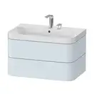 Тумба подвесная с раковиной c-shaped Duravit Happy D.2 Plus 77,5 х 49 см, светло-голубой шелковисто-матовый лак (HP4347E9797) фото 1 Aquada.com.ua
