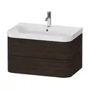 Тумба подвесная с раковиной c-shaped Duravit Happy D.2 Plus 77,5 х 49 см, орех брашированный (HP4347O6969) фото 1 Aquada.com.ua