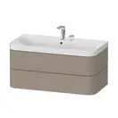 Тумба подвесная с раковиной c-shaped Duravit Happy D.2 Plus 97,5 х 49 см, лён (HP4348E7575) фото 1 Aquada.com.ua
