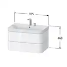Тумба подвесная с раковиной c-shaped Duravit Happy D.2 Plus 97,5 х 49 см, тёмно синий шелковисто-матовый лак (HP4348E9898) фото 2 Aquada.com.ua