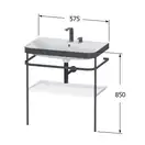 Раковина c-bonded с напольной металлической консолью Duravit Happy D.2 Plus 57,5 х 49 см (HP4735E2222) фото 2 Aquada.com.ua