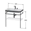Раковина c-bonded с напольной металлической консолью Duravit Happy D.2 Plus 97,5 х 49 см (HP4738E8080) фото 2 Aquada.com.ua