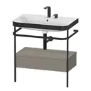 Раковина c-bonded с напольной металлической консолью Duravit Happy D.2 Plus 77,5 х 49 см (HP4742E9292) фото 1 Aquada.com.ua