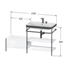 Раковина c-bonded с напольной металлической консолью Duravit Happy D.2 Plus 120 х 49 см (HP4745E8080) фото 2 Aquada.com.ua
