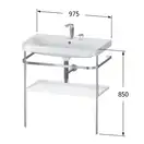Раковина c-bonded с напольной металлической консолью Duravit Happy D.2 Plus 97,5 х 49 см (HP4838E6969) фото 2 Aquada.com.ua