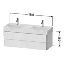 Комплект мебели тумба подвесная с двойной раковиной Duravit XSquare 118,4 х 46 см (XS416402222+23531200141) фото 3 Aquada.com.ua