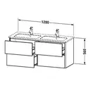Комплект мебели тумба подвесная с двойной раковиной Duravit XSquare 128 х 47,8 см (XS417509797+2336130000) фото 3 Aquada.com.ua