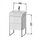 Комплект мебели тумба с раковиной Duravit XSquare 48,4 х 46 см (XS443902222+23535000401) фото 3 Aquada.com.ua