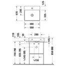 Комплект мебели тумба с раковиной Duravit XSquare 48,4 х 46 см (XS443902222+23535000401) фото 4 Aquada.com.ua