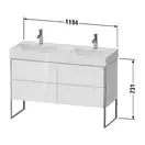 Комплект мебели тумба с двойной раковиной Duravit XSquare 118,4 х 46 см (XS445602222+23531200141) фото 4 Aquada.com.ua