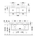 Комплект мебели тумба с двойной раковиной Duravit XSquare 118,4 х 46 см (XS445602222+23531200141) фото 5 Aquada.com.ua