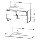 Комплект мебели тумба с консолью и раковиной слева Duravit XSquare 140 х 55 см (XS4923L9090+XS060GL9090+0454600000) фото 2 Aquada.com.ua