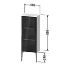 Шкафчик напольный со стеклянными дверцами Duravit XViu 40 x 24 х h113 см, дуб кашемировый (XV1360LB111) фото 3 Aquada.com.ua