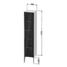 Шкафчик напольный со стеклянными дверцами Duravit XViu 40 x 36 х h201 см, белый глянцевый (XV1375LB122) фото 3 Aquada.com.ua