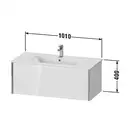 Тумба подвесная под раковину Duravit XViu 101 x 48 см, доломитово-серый глянцевый лак (XV40270B138) фото 2 Aquada.com.ua