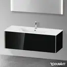 Тумба подвесная под раковину Duravit XViu 121 x 48 см, чёрный глянцевый (XV40280B140) фото 2 Aquada.com.ua
