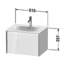 Тумба подвесная под раковину Duravit XViu 61 x 48 см, сосна серебристая (XV40320B131) фото 2 Aquada.com.ua