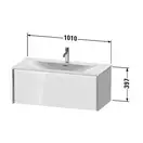 Тумба подвесная под раковину Duravit XViu 101 x 48 см, чёрный глянцевый (XV40350B140) фото 3 Aquada.com.ua