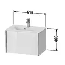 Тумба подвесная компакт, под раковину Duravit XViu 61 x 39 см, орех брашированный (XV40780B169) фото 2 Aquada.com.ua