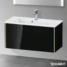 Тумба подвесная компакт, под раковину Duravit XViu 81 x 39 см, чёрный глянцевый (XV40790B140) фото 2 Aquada.com.ua