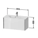 Тумба подвесная компакт, под раковину Duravit XViu 81 x 39 см, чёрный глянцевый (XV40790B140) фото 3 Aquada.com.ua