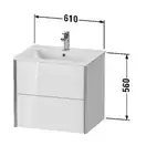 Тумба подвесная под раковину Duravit XViu 61 x 48 см, дуб тёмный брашированный (XV41250B172) фото 3 Aquada.com.ua