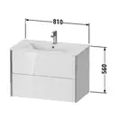 Тумба подвесная под раковину Duravit XViu 81 x 48 см, чёрный глянцевый (XV41260B140) фото 3 Aquada.com.ua