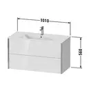 Тумба подвесная под раковину Duravit XViu 101 x 48 см, доломитово-серый глянцевый лак (XV41270B138) фото 2 Aquada.com.ua