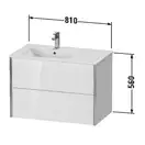 Тумба подвесная под раковину, чаша слева Duravit XViu 81 x 48 см, белый матовый (XV41580B118) фото 3 Aquada.com.ua