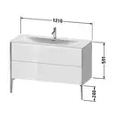Тумба напольная под раковину Duravit XViu 121 x 48 см, доломитово-серый глянцевый лак (XV43040B138) фото 2 Aquada.com.ua